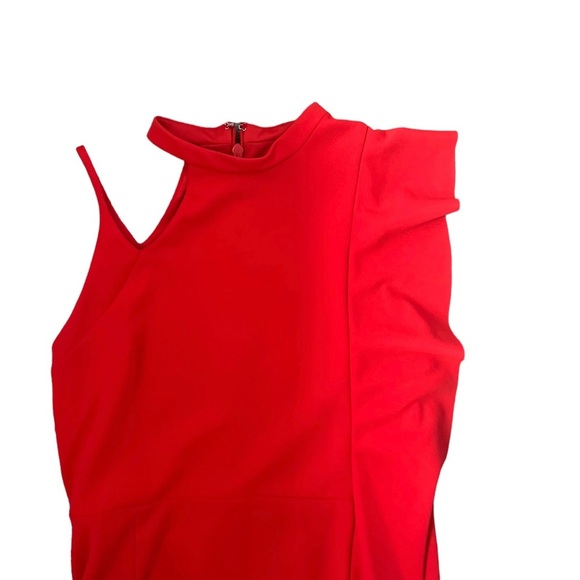 Topshop Red Orange Ruffle Cocktail Midi Sleeveless Dress 12 - Picture 14 of 15